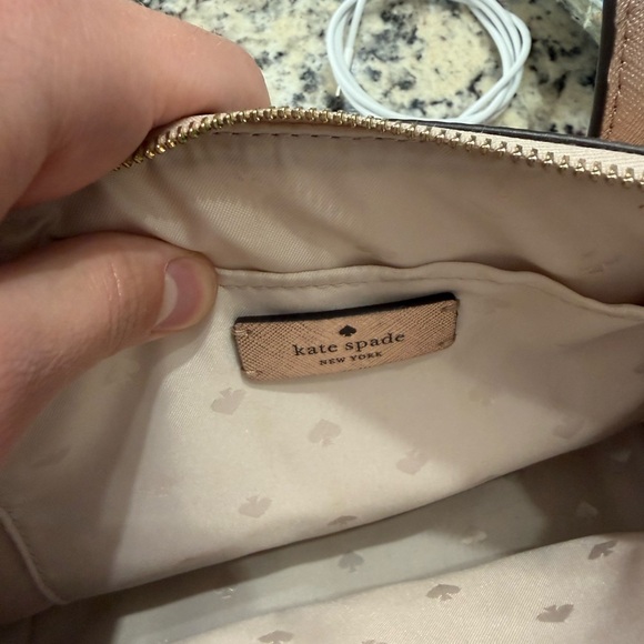 KATE SPADE Small Shimmy Glitter Convertible Crossbody Satchel in Rose Gold - Picture 5 of 6